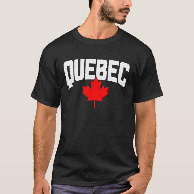 Quebec Maple Leaf Kanada Kanadischer Flaggenpreis T-Shirt (Vorderseite)