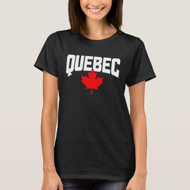 Quebec Maple Leaf Kanada Kanadischer Flaggenpreis T-Shirt (Vorderseite)