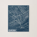 Quebec Minimalistische Stadtkarte Kunst, Dichtung<br><div class="desc">Quebec Canada Minimalistisch City Map Line Art in Blue Puzzle</div>
