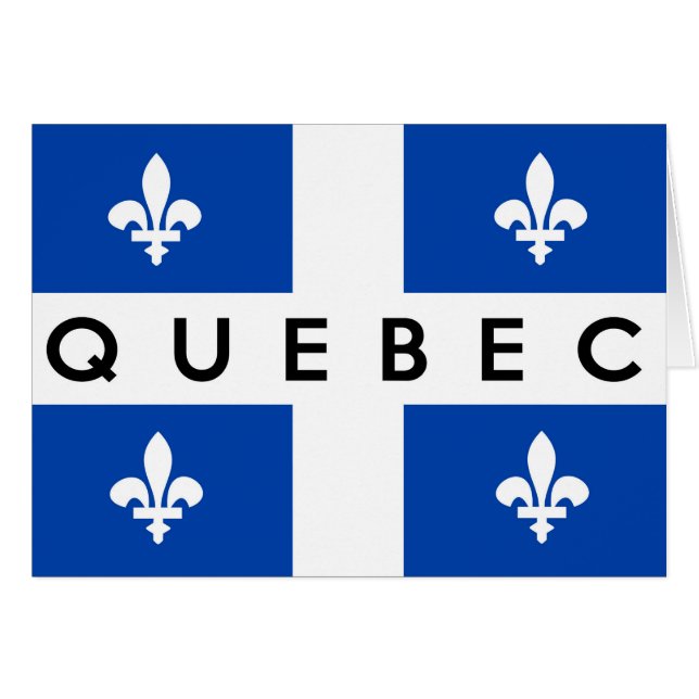 Quebec Provinzflagge Canada Ländername Text (Vorderseite (Horizontal))
