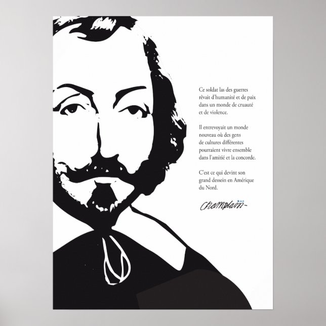 Québec Samuel de Champlain 1608 Nouvelle-Frankreic Poster (Vorne)