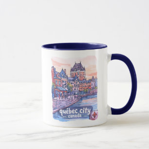 Québec Stadt Kanada Schöne Wasserfarbe Skyline Tasse