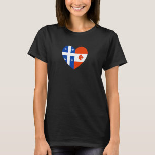 Quebec und Kanada Flaggen Freundschaft und Stolz T-Shirt