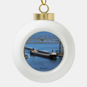 Quebecois-Kugel oder Schneeflocken-Ornament Keramik Kugel-Ornament