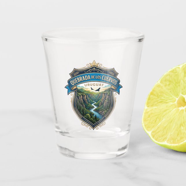 Quebrada de los Cuervos Uruguay Schnapsglas (Vorderseite)