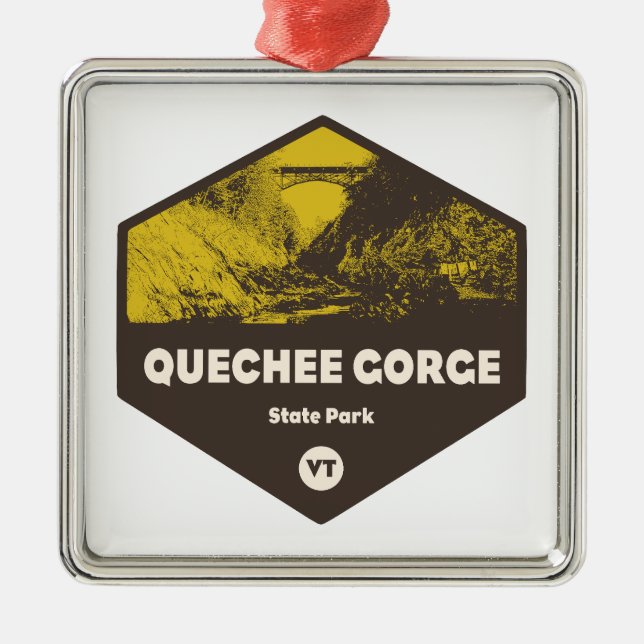 Quechee Gorge Staat Park Vermont Ornament Aus Metall (Vorne)