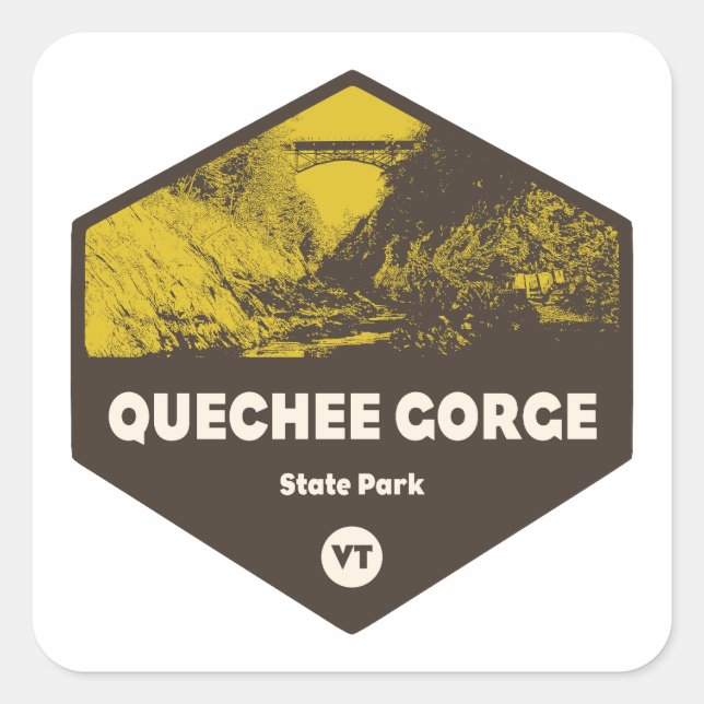 Quechee Gorge Staat Park Vermont Quadratischer Aufkleber (Vorderseite)