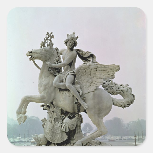 Quecksilber auf Pegasus 1701-02 Quadratischer Aufkleber (Vorderseite)