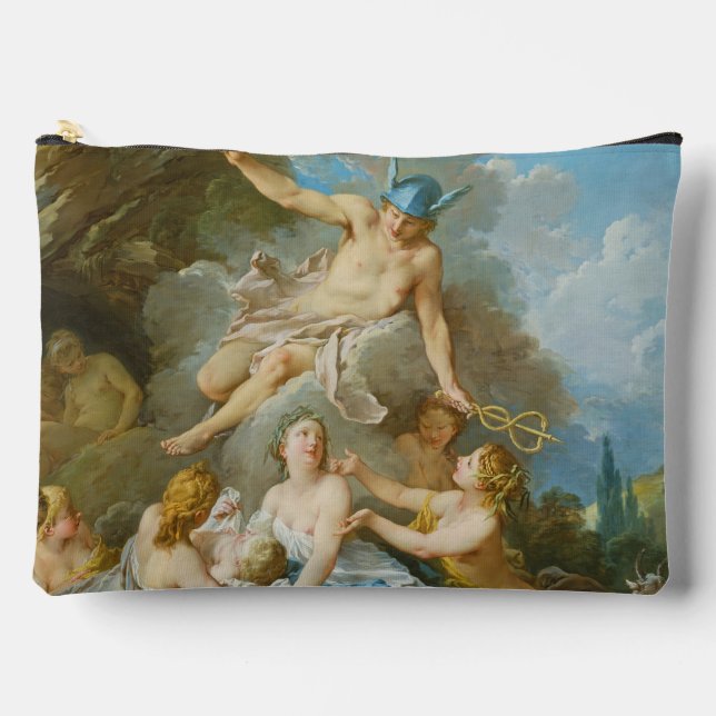 Quecksilber, der den Säugling Baccus an die Nymphe Zubehörtasche (Vorderseite)