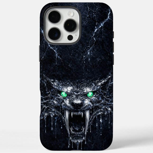 Quecksilber Säbelzahn Grün Smaragdaugen iPhone 16 Pro Max Hülle (Rückseite)