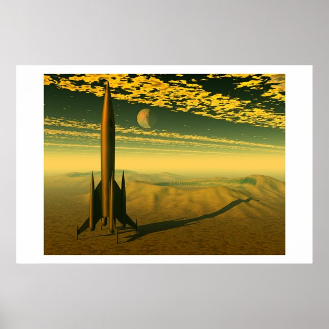 Quecksilberzuwachs über venusianischen Kratern Poster (Vorne)