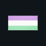 Quee Flag Art Leinwanddruck<br><div class="desc">Gender Que Wall Art. Lila,  weiße und grüne Flagge.</div>