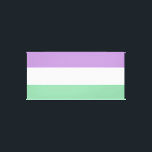 Quee Flag Art Leinwanddruck<br><div class="desc">Gender Que Wall Art. Lila,  weiße und grüne Flagge.</div>