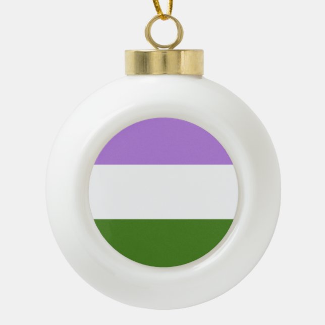 Quee Flagge Keramik Kugel-Ornament (Vorderseite)