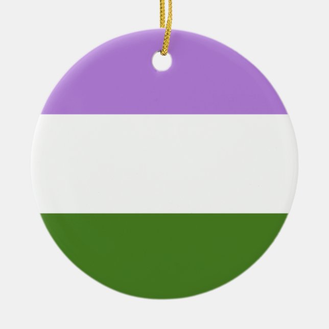 Quee Flagge Keramik Ornament (Vorne)