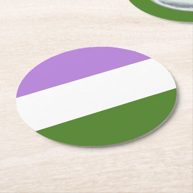 Quee Flagge Runder Pappuntersetzer (Angewinkelt)