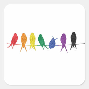 Quee Herde - LGBTQ-Stolz Monat Regenbogenflagge Quadratischer Aufkleber