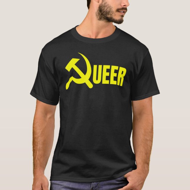 Quee kommunale Hammer Sichel LGBTQ DSA Gay Radica T-Shirt (Vorderseite)