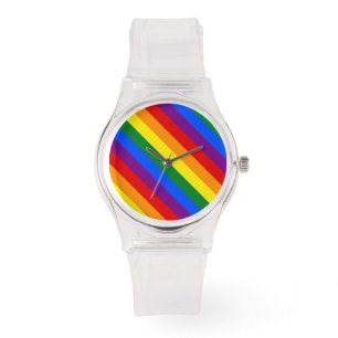 Quee LGBTQ Stolz-Flagge Regenbogen-homosexuelle Armbanduhr