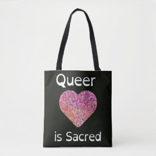 Quee Liebe in Rosa und Schwarz ist heilig Tasche