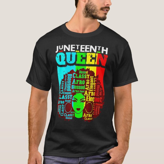 Queen Afro Melanin Black Girl Magic T-Shirt (Vorderseite)