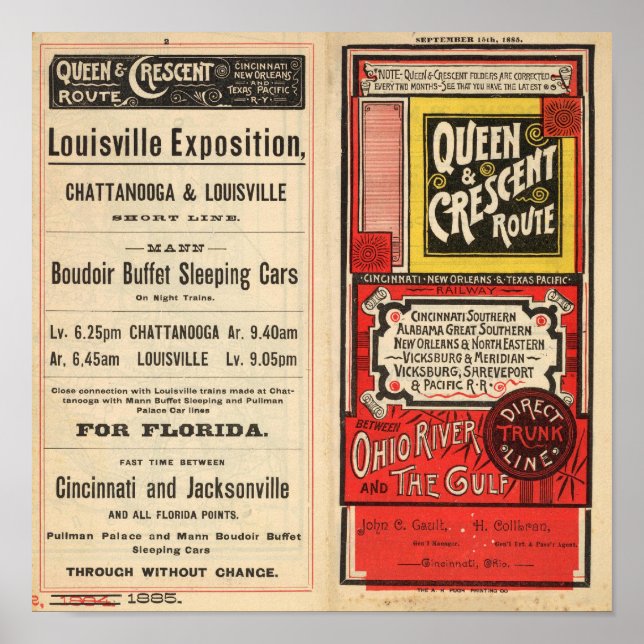 Queen and Crescent Route Poster (Vorne)