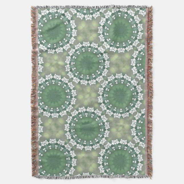 Queen Anne's Lace Abstrakt Spring Floral Elegant Decke (Vorderseite Vertikal)