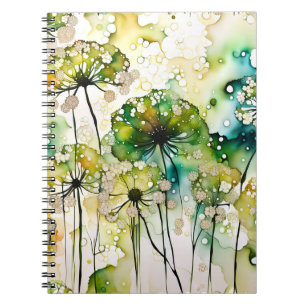 Queen Anne's Lace and Bubbles Abstrakt Notizblock