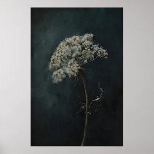 Queen Annes Spitze Moody Dunkle Blumen Druckbares  Poster