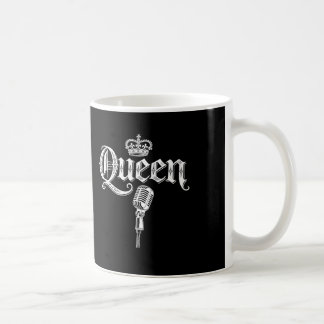 Queen Band Classic Crown and Microphone Line Art Kaffeetasse