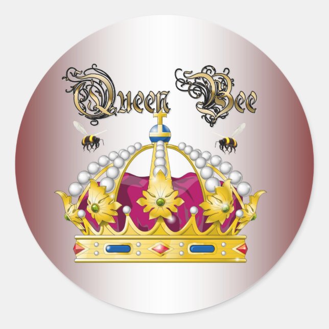 Queen Bee #2 Runder Aufkleber (Vorderseite)