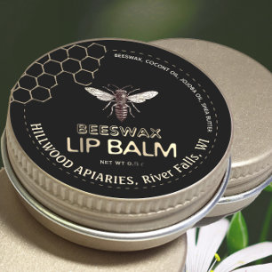 Queen Bee Beeswax Lip Balm Étiquette Honeycomb
