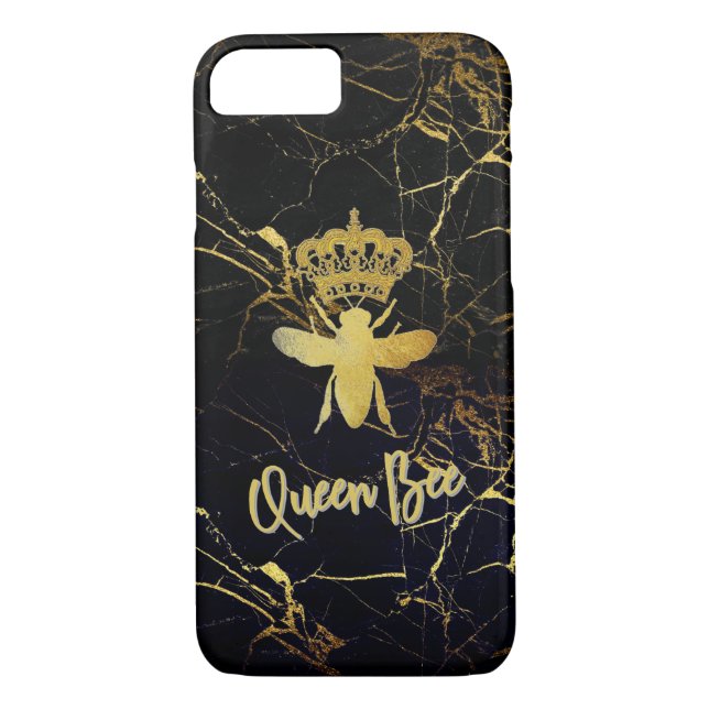 QUEEN BEE Black & Gold Marble IPhone FALL Case-Mate iPhone Hülle (Rückseite)