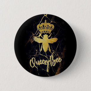 QUEEN BEE Black & Gold-MarmortASTE Button