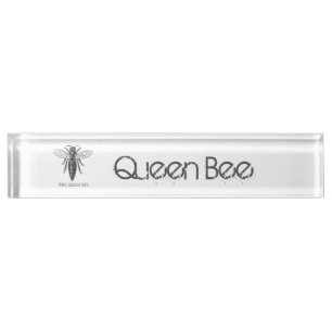 Queen Bee Bug Insect Antike Illustration Namensplakette