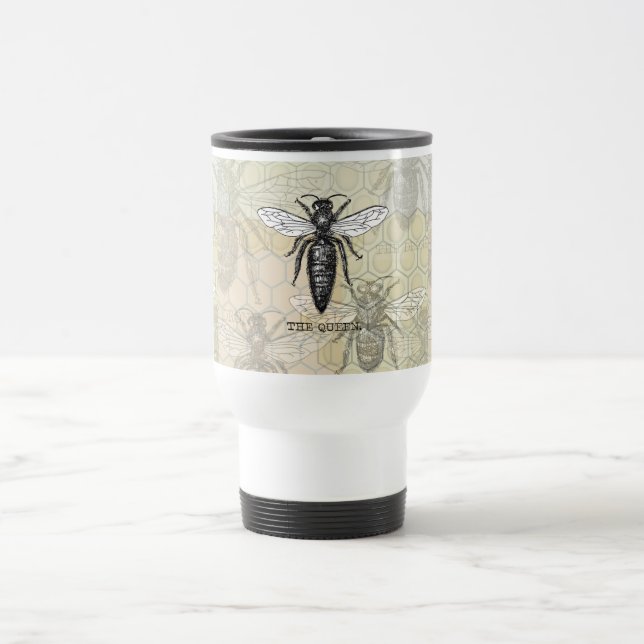 Queen Bee Bug Insect Antike Illustration Reisebecher (Mittel)
