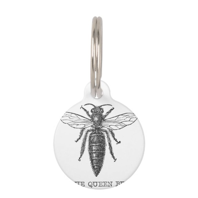 Queen Bee Bug Insect Antike Illustration Tiernamensmarke (Vorderseite)