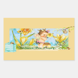 Queen Bee Canning Label Rechteckiger Aufkleber