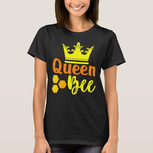 Queen Bee Crown Honeycomb T-Shirt (Vorderseite)