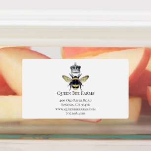 Queen Bee Crown White Labels Etiketten
