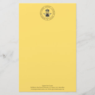 Queen Bee Farm Apiary Honey Business Letterhead Briefpapier