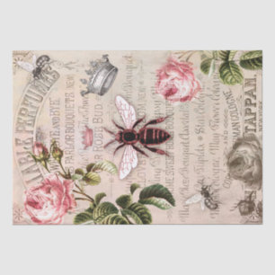 Queen Bee French Parfüm Rose Bud Ad Vintag Seidenpapier