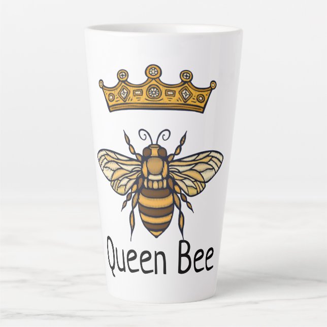 Queen Bee Gold Crown Latte Tasse (Vorderseite)