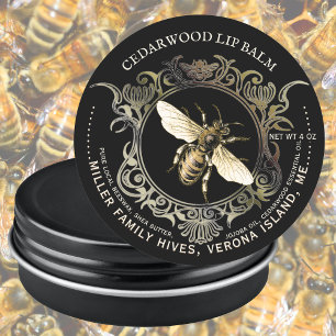 Queen Bee Gold Verzierte Rahmen Bienenwachs Lippen Runder Aufkleber