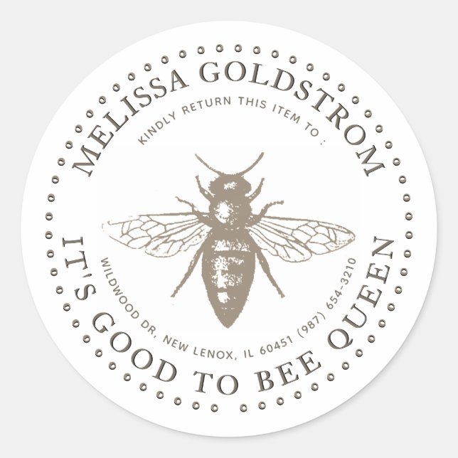 Queen Bee Good to be Queen Property ID Sticker (Devant)