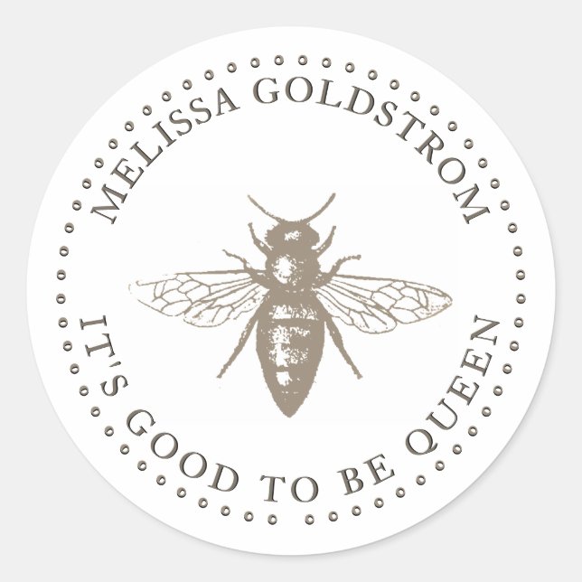 Queen Bee Gut, Königin Rücksendeadresse Sticker zu (Vorderseite)