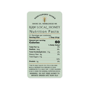 Queen Bee Honey Nutrition Fact with Säugling Warni Adressaufkleber