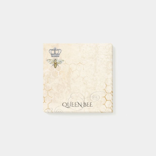Queen Bee Honeycomb Hive Post-it Klebezettel (Vorderseite)