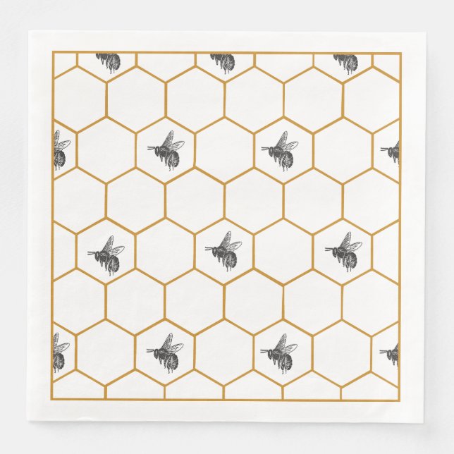 Queen Bee & Honeycomb Napkins Serviette (Vorderseite)