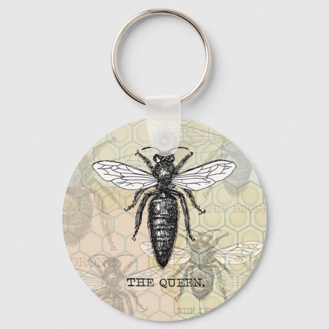Queen Bee Illustration Bug Insect Schlüsselanhänger (Vorderseite)